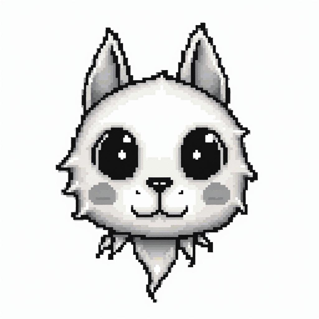 Samuele, half Italian and half English, who loves large animals and is a Pisces, lives in Italy.in 8-bit tattoo style, minimalistic pixel style tattoo, pixel art with simplified shapes and retro gaming visuals, inspired by 8-bit pixel based detailing