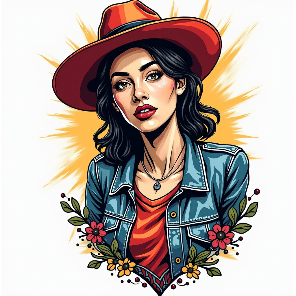 Enrique, Mexico, 24 years oldin pop art style tattoo, featuring bold and vibrant colors, exaggerated outlines, iconic imagery, inspired by comic books and speech bubbles, comic book characters, retro pop culture - Variation 2