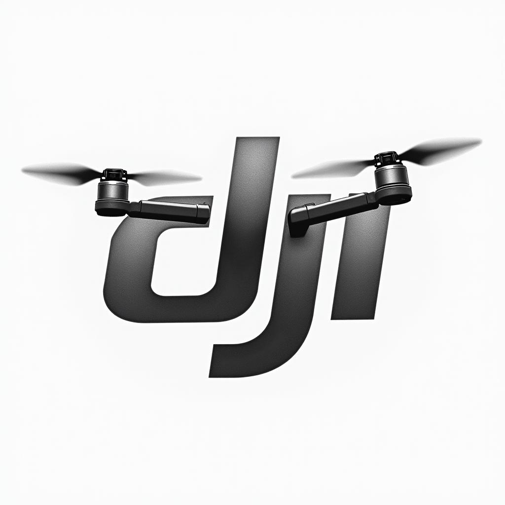 I want a picture of the DJI logo with some drones flying past ithigly detailed tattoo - Variation 5