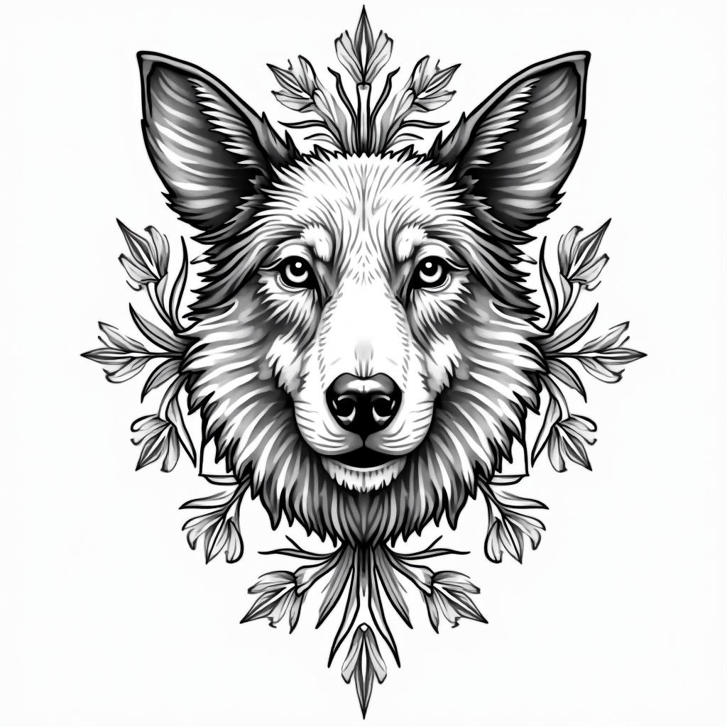 Samuele, half Italian and half English, who loves large animals and is a Pisces, lives in Italy.in ornamental tattoo style, featuring intricate symmetrical patterns and floral designs, showcasing highly detailed line work and geometric shapes, creating a sense of elegance and balance - Variation 4