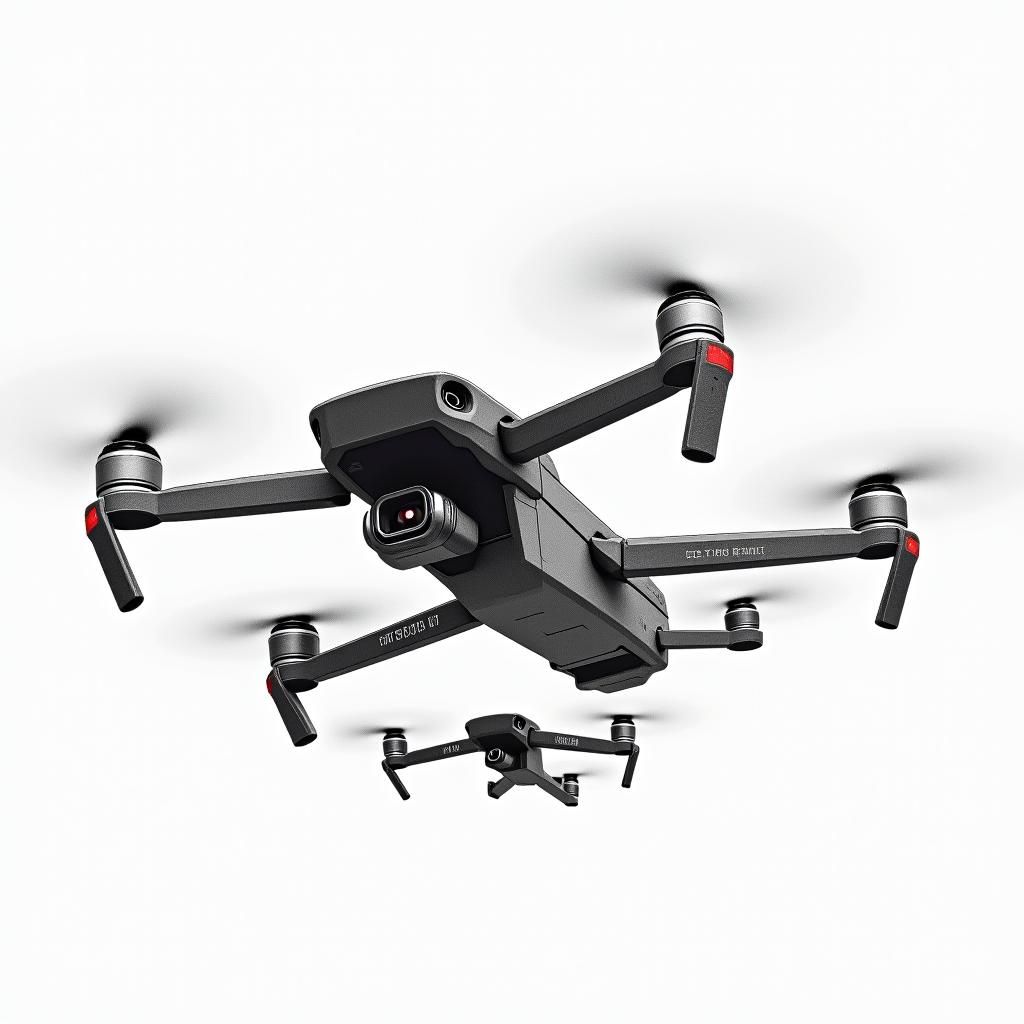 I want a picture of the DJI logo with some drones flying past ithigly detailed tattoo - Variation 4