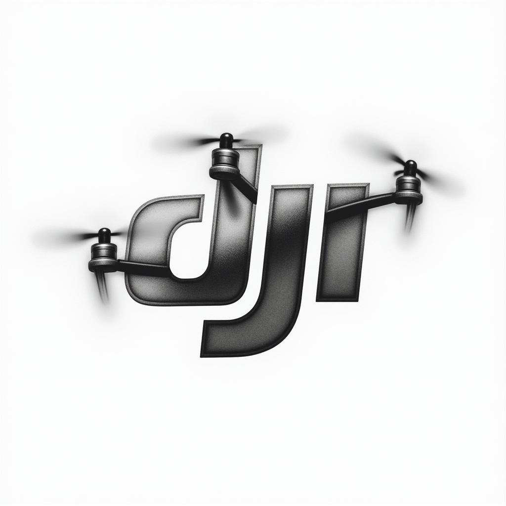 I want a picture of the DJI logo with some drones flying past ithigly detailed tattoo - Variation 3