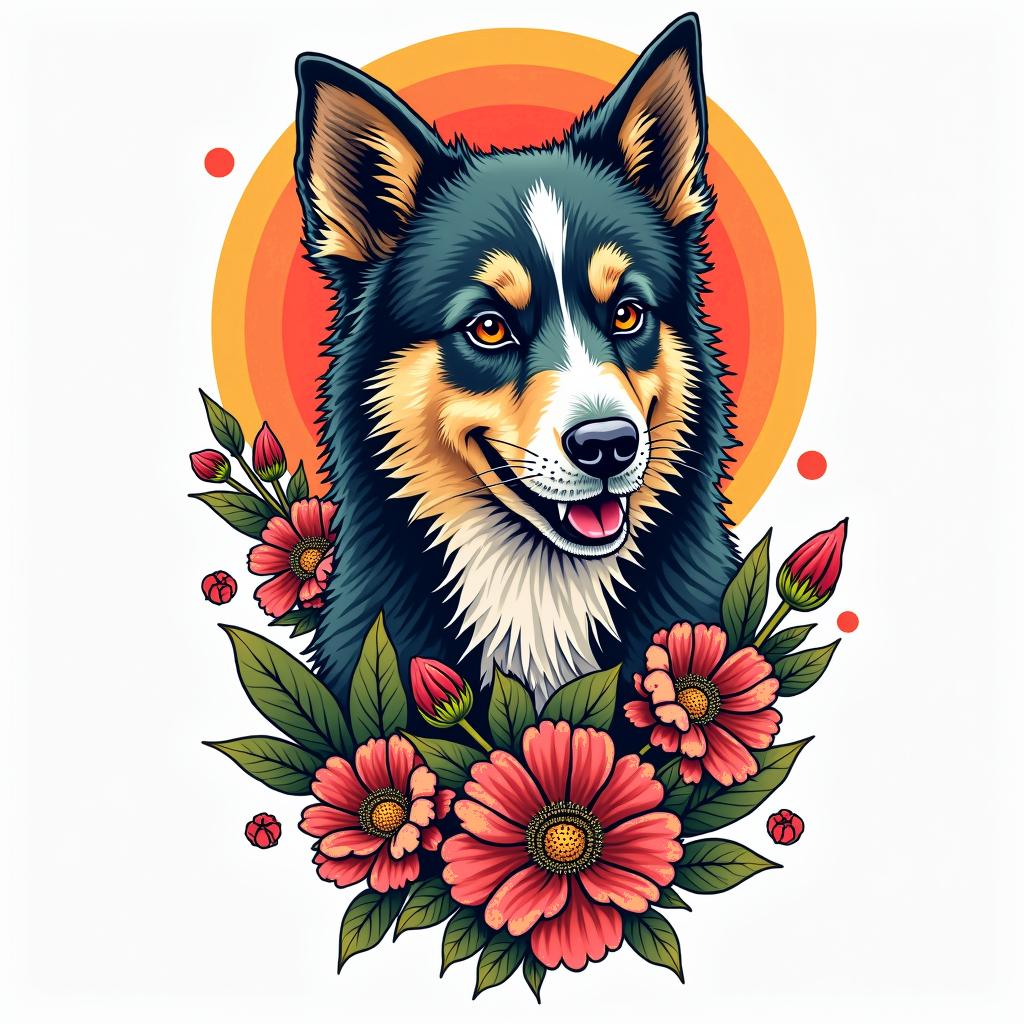 Samuele, half Italian and half English, loves large animals and is a Pisces who lives in Italy.in pop art style tattoo, featuring bold and vibrant colors, exaggerated outlines, iconic imagery, inspired by comic books and speech bubbles, comic book characters, retro pop culture - Variation 3