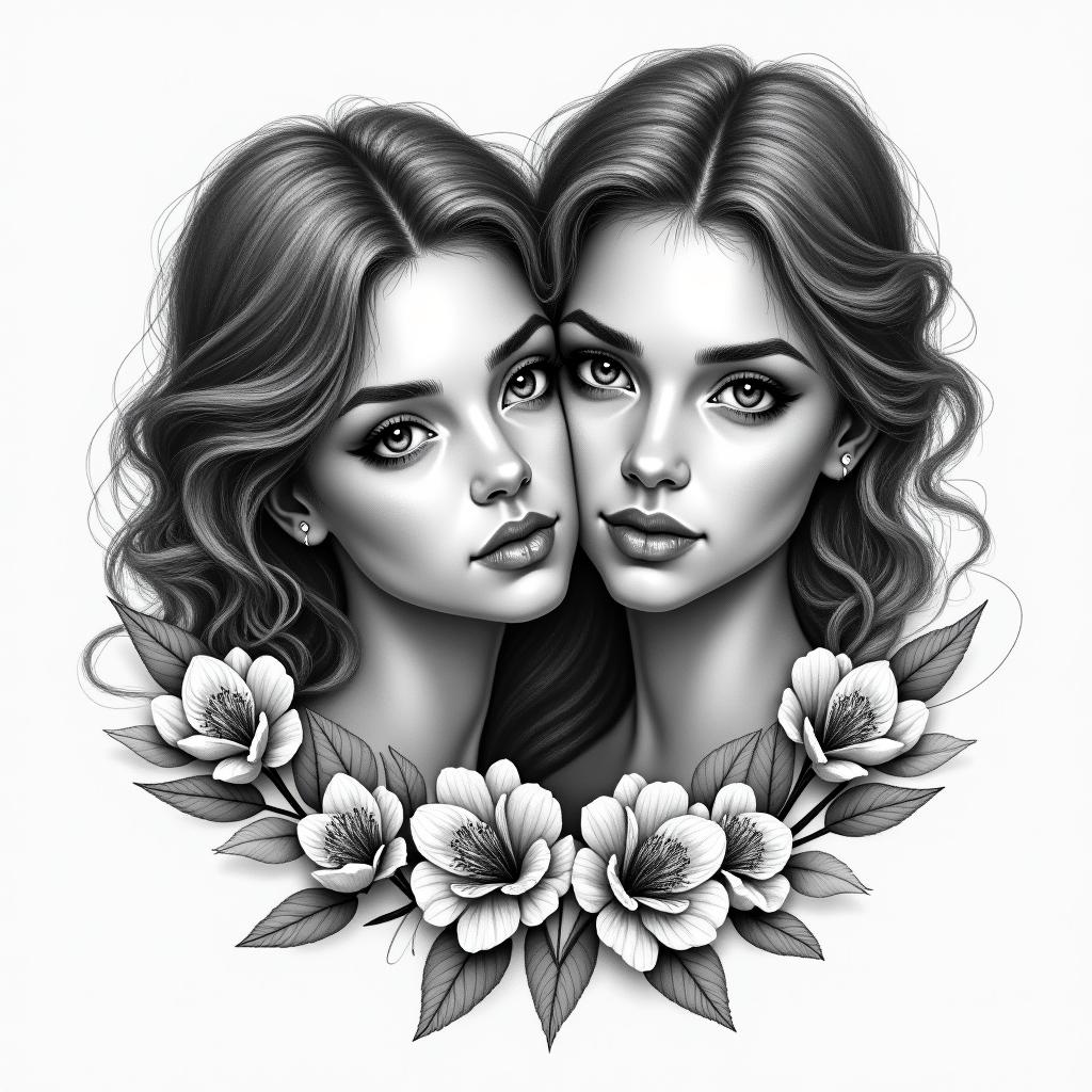 Luciana and Eva are the names of my two nieces, could you help me with that?higly detailed tattoo - Variation 1