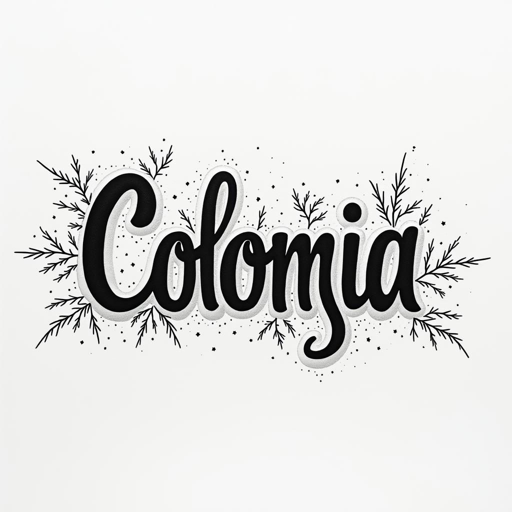 Rosa, Gemini, Colombiatext-based tattoo, japanese font ultra-realistic, perfectly placed, high-quality font design, photo-realistic shading, 8k, high quality, finely detailed typograph - Variation 4