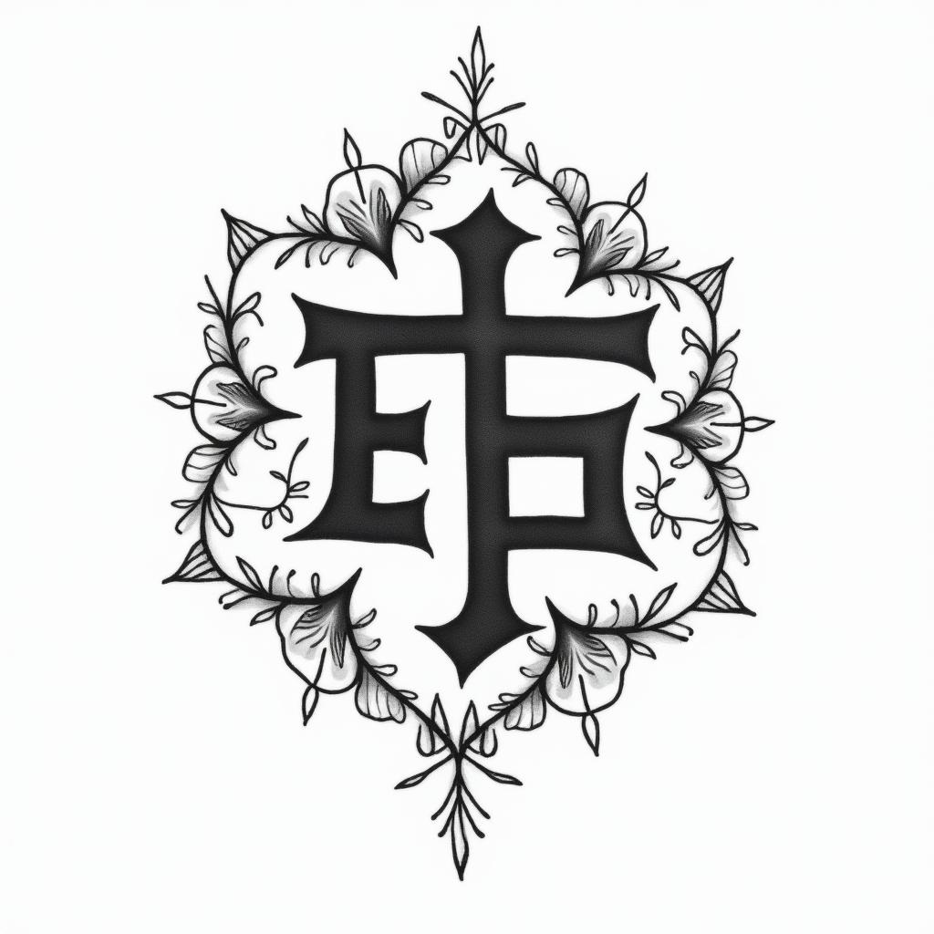 Rosa, Gemini, Colombiatext-based tattoo, japanese font ultra-realistic, perfectly placed, high-quality font design, photo-realistic shading, 8k, high quality, finely detailed typograph - Variation 3