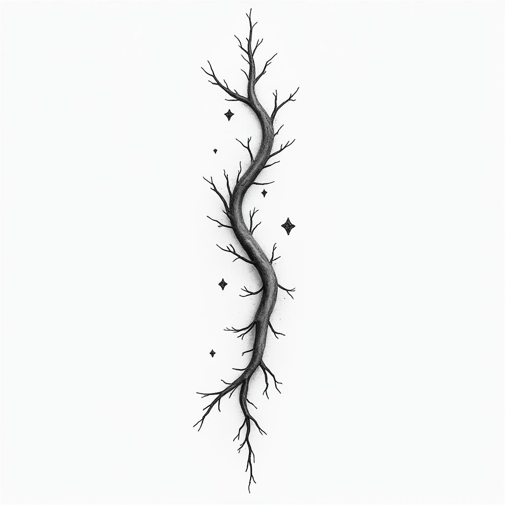 SAH blood vesselsin minimalist style tattoo, featuring simple shapes and fine lines, with minimal shading and details, tiny triangles, creating a sense of balance and harmony