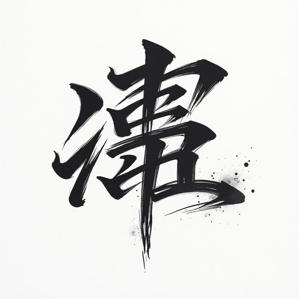 Rosatext-based tattoo, japanese font ultra-realistic, perfectly placed, high-quality font design, photo-realistic shading, 8k, high quality, finely detailed typograph - Variation 3