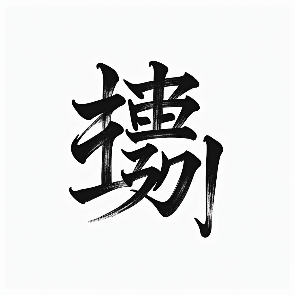 Rosatext-based tattoo, japanese font ultra-realistic, perfectly placed, high-quality font design, photo-realistic shading, 8k, high quality, finely detailed typograph - Variation 2