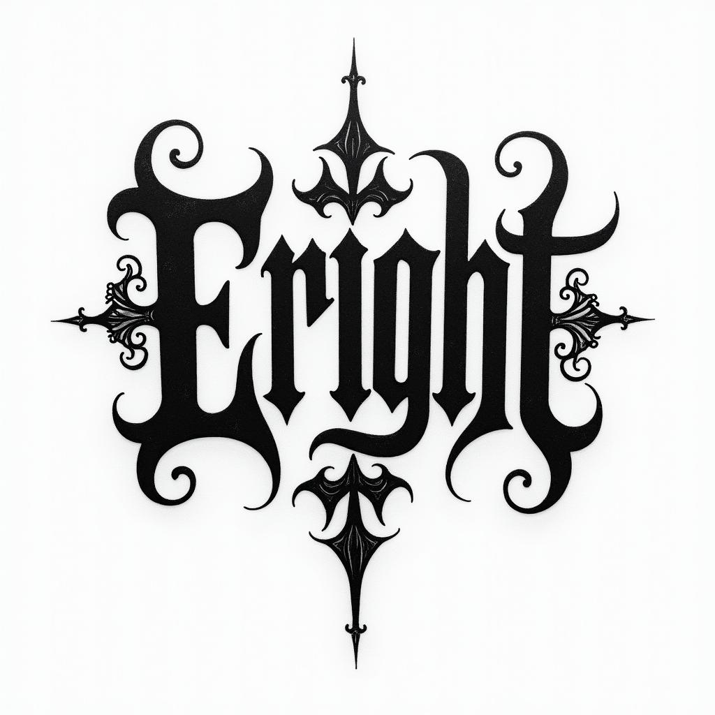Edwin, leo, bogotatext-based tattoo, gothic font ultra-realistic, perfectly placed, high-quality font design, photo-realistic shading, 8k, high quality, finely detailed typography