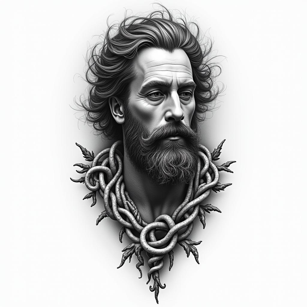 A tattoo of caporales San Simónhigly detailed tattoo