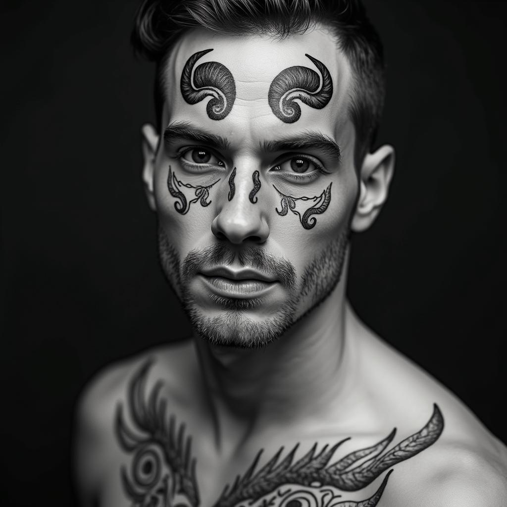 Taurus signtext-based tattoo, gothic font ultra-realistic, perfectly placed, high-quality font design, photo-realistic shading, 8k, high quality, finely detailed typography - Variation 2