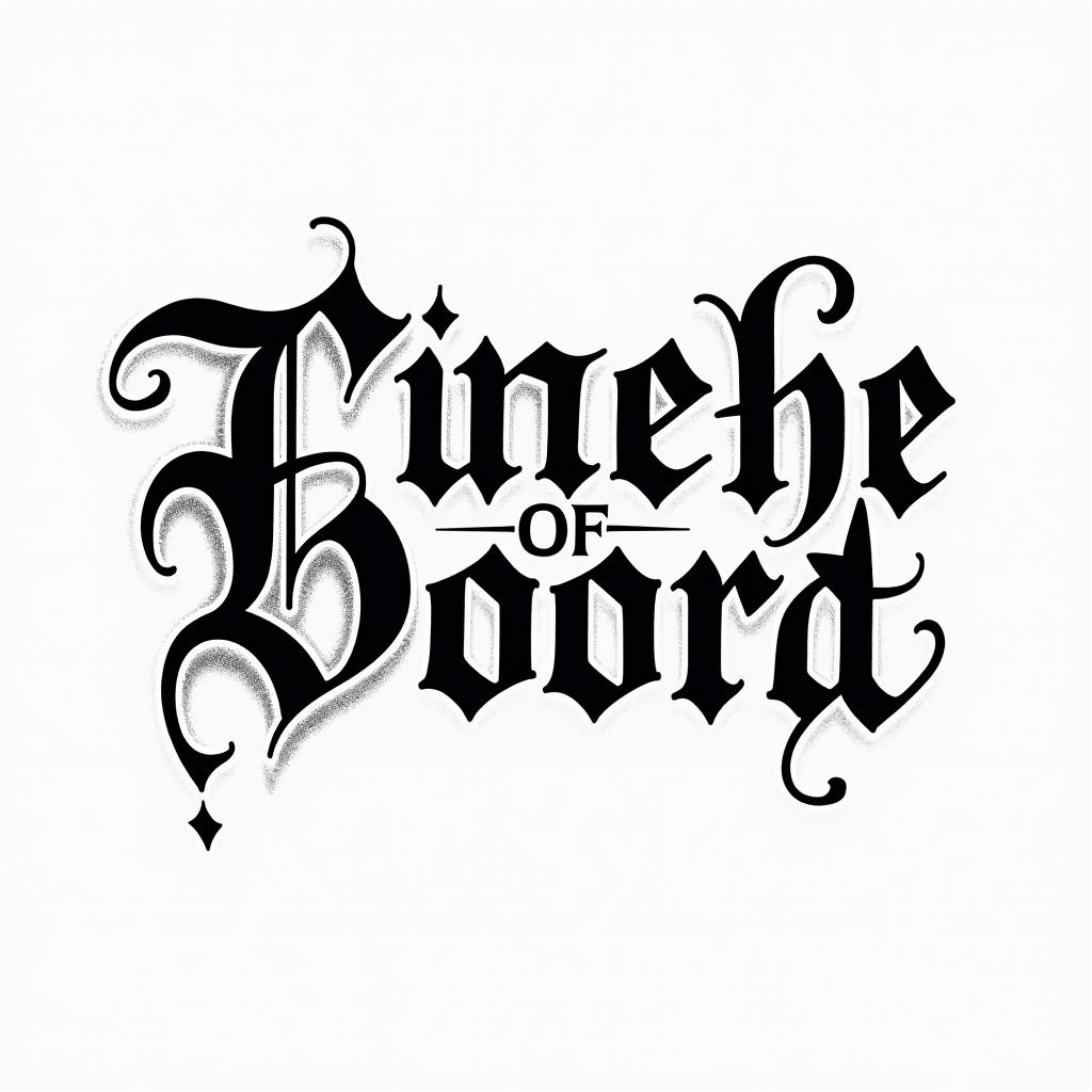 Genelytext-based tattoo, gothic font ultra-realistic, perfectly placed, high-quality font design, photo-realistic shading, 8k, high quality, finely detailed typography - Variation 2