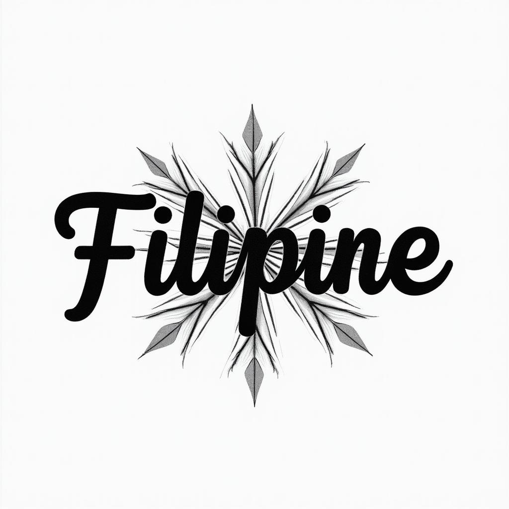 Filipino flag and great Britain flag combinationstext-based tattoo, japanese font ultra-realistic, perfectly placed, high-quality font design, photo-realistic shading, 8k, high quality, finely detailed typograph - Variation 12