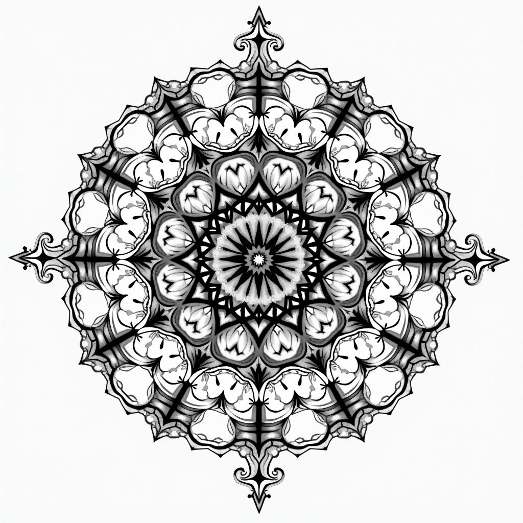 Diogo, 39 years old, Constança, daughter, chapel house Ataíde Vila Meã, soccer, Sporting Clube de Portugal, Casuals, Ultras, Hooligans, in geometric style tattoo, blending hexagons, mandala-inspired patterns, symmetrical and fractal design, clean lines, sharp angles