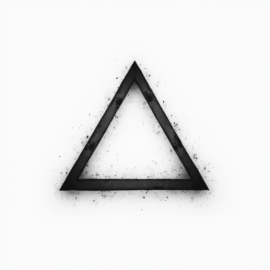 Simple triangle with a line throughhigly detailed tattoo