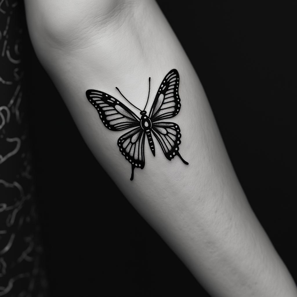 Butterfly Scorpionhigly detailed tattoo - Variation 6