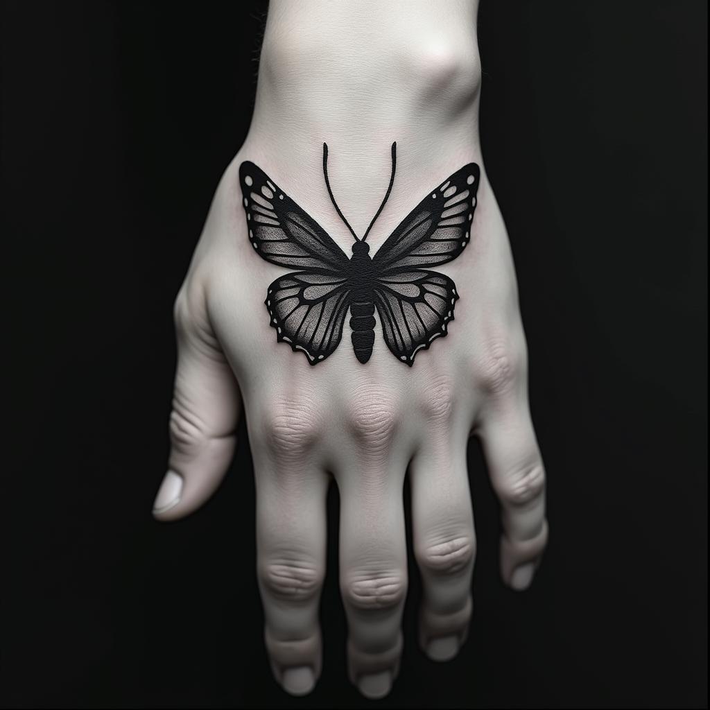 Butterfly Scorpionhigly detailed tattoo - Variation 3