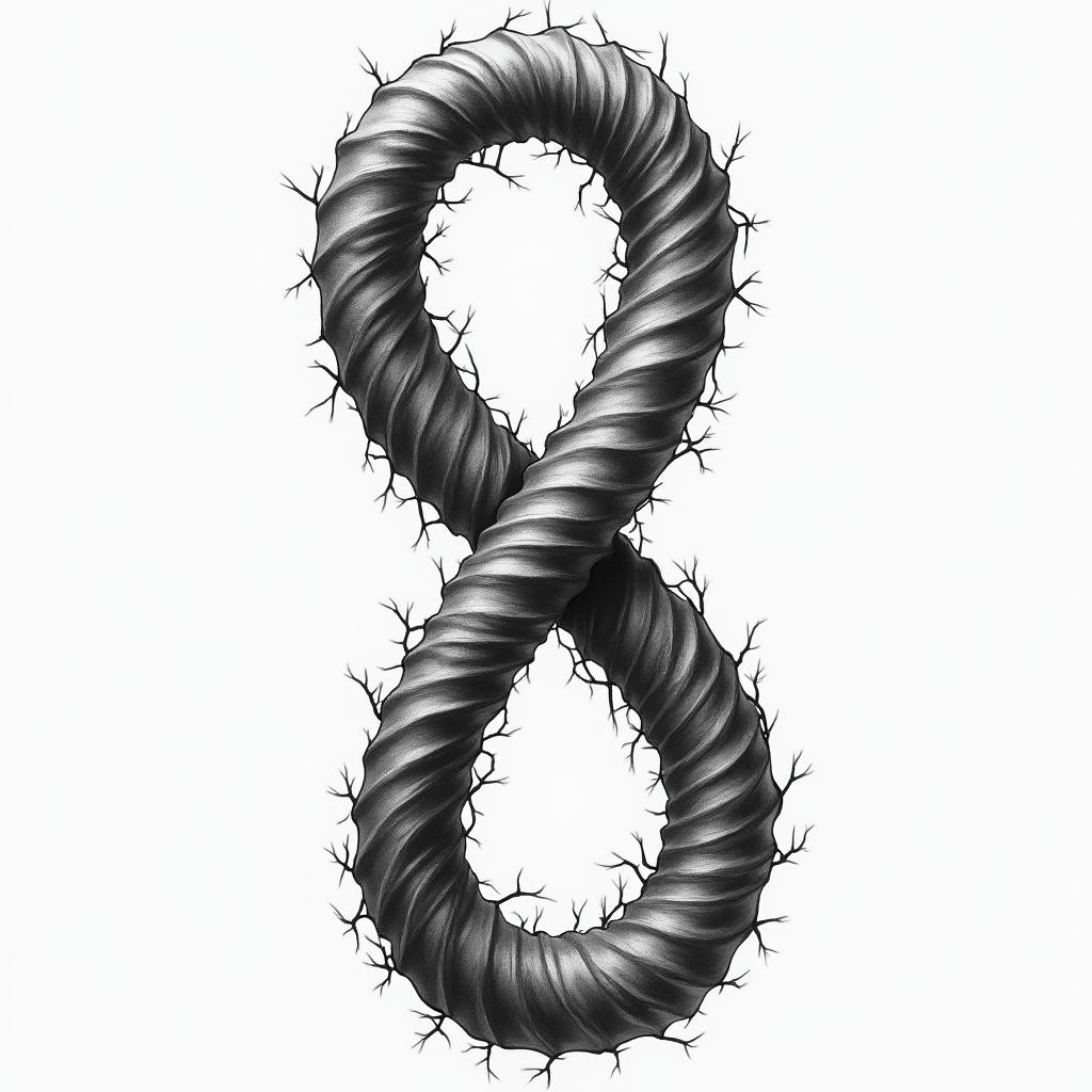 Infinity signin portrait tattoo style, featuring a highly realistic and detailed depiction  - Variation 3