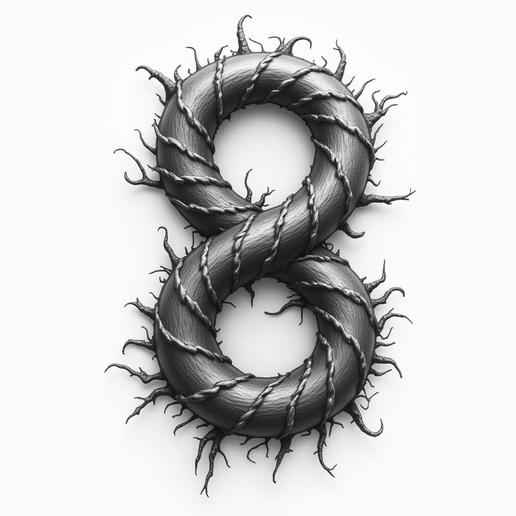 Infinity signin portrait tattoo style, featuring a highly realistic and detailed depiction  - Variation 4