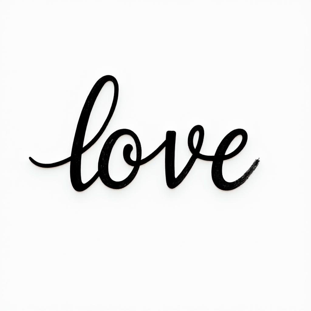 Love is a beautiful journey filled with ups and downs, moments of joy and sadness. It's a bond that brings two souls together, creating memories and experiences that last a lifetime. Through laughter and tears, love teaches us about ourselves and each other. Embracing vulnerability and openness, we discover the true meaning of partnership. In the end, love is not just about the grand gestures, but the quiet moments spent together, supporting one another through life's challenges, and celebrating each other's successes.in elegant cursive calligraphy style 2d tattoo, decorate with roses, featuring a smooth and flowing handwritten script with slightly thickened strokes for a luxurious and bold appearance,  heart symbol between names,  sleek and glossy black text with shadowing, minimalist matte white background, clean and sharp edges, illuminated with soft lighting, romantic, 8k, high-quality textures with refined typography