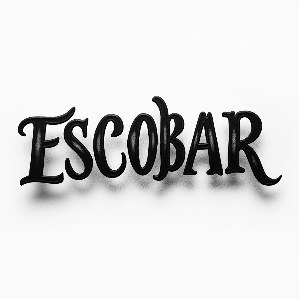 lebron james”chosen one” font spelling “ESCOBAR” with shadinghigly detailed tattoo - Variation 1
