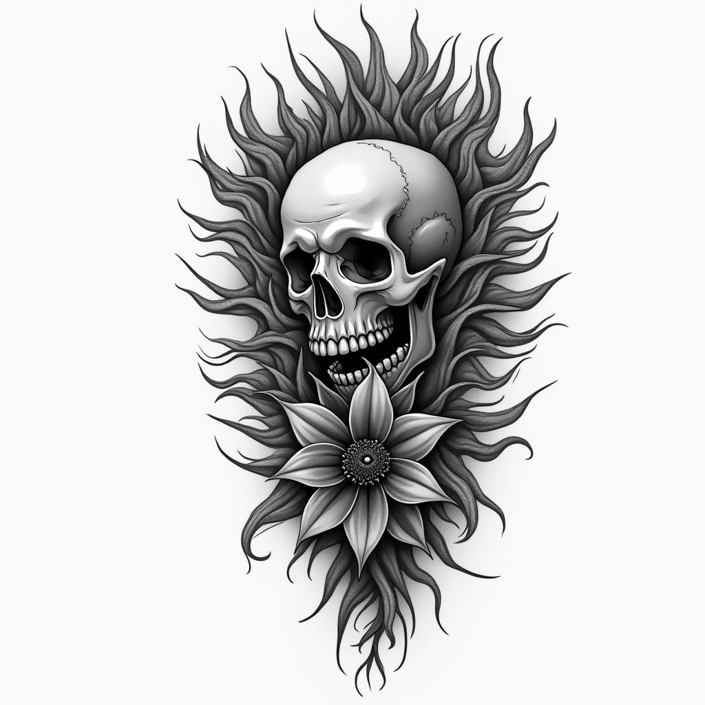 türk bayrağıhigly detailed tattoo - Variation 1