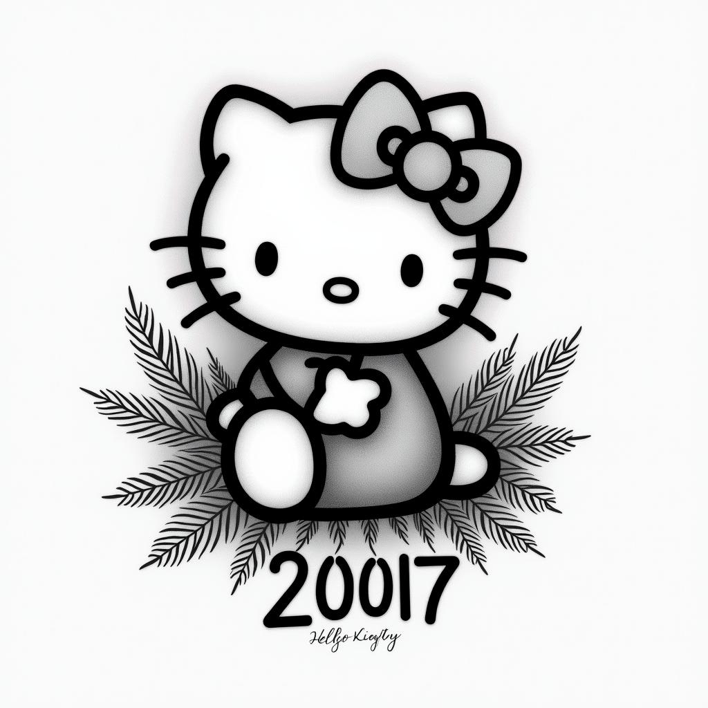 i want a hello kitty tattoo with the year 2007 include with somehigly detailed tattoo