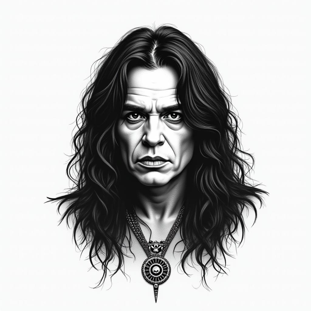 Make me a simple ozzy osbourne tattoohigly detailed tattoo