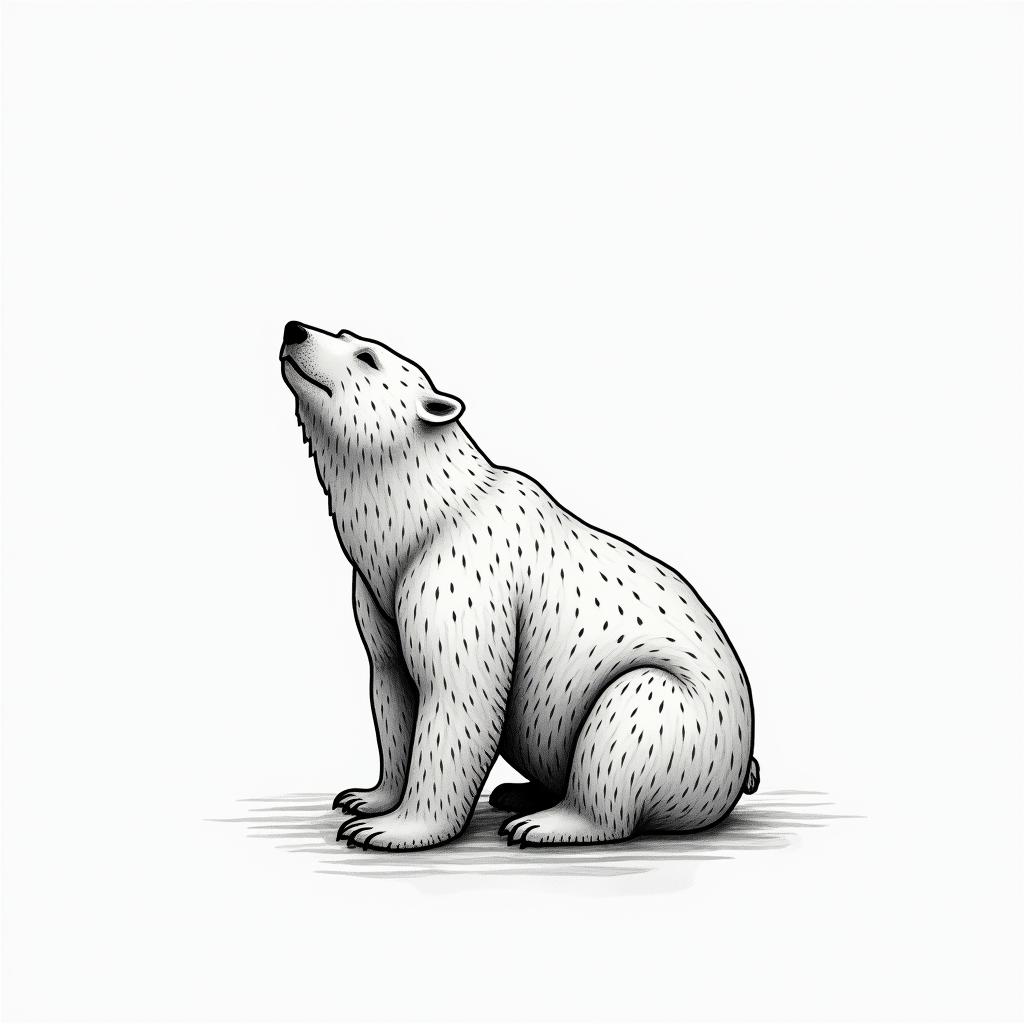 Polar bear water geometricalin minimalist style tattoo, featuring simple shapes and fine lines, with minimal shading and details, tiny triangles, creating a sense of balance and harmony - Variation 2