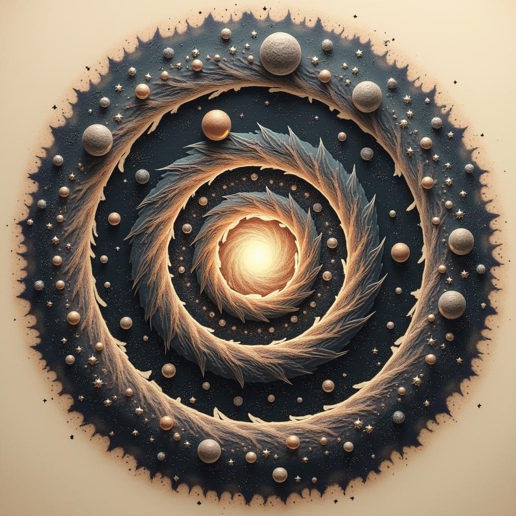 An elaborate spiral galaxy tattoo, rich in details with stars and planets, presented on a solid canvas.undefined - Variation 1