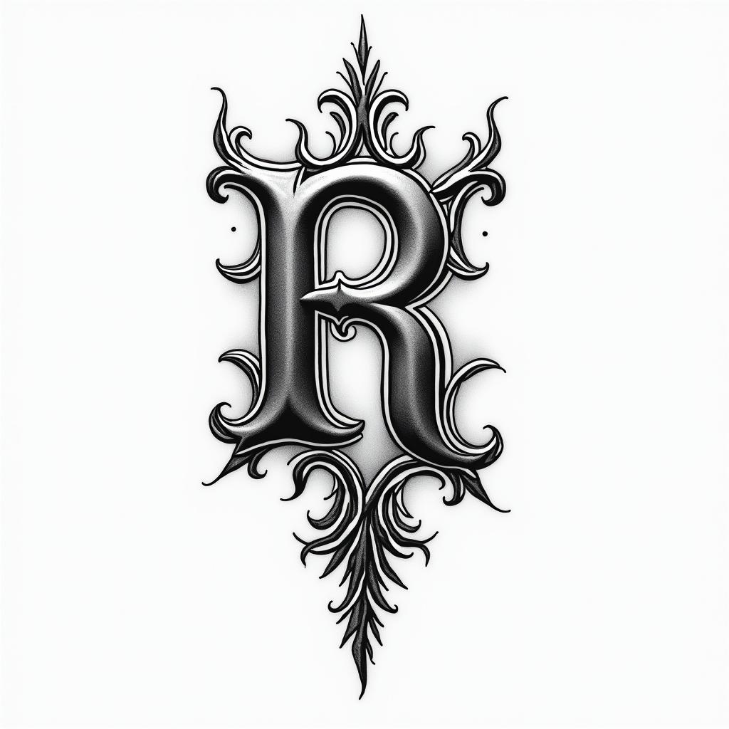 A I R letter brand tattoohigly detailed tattoo