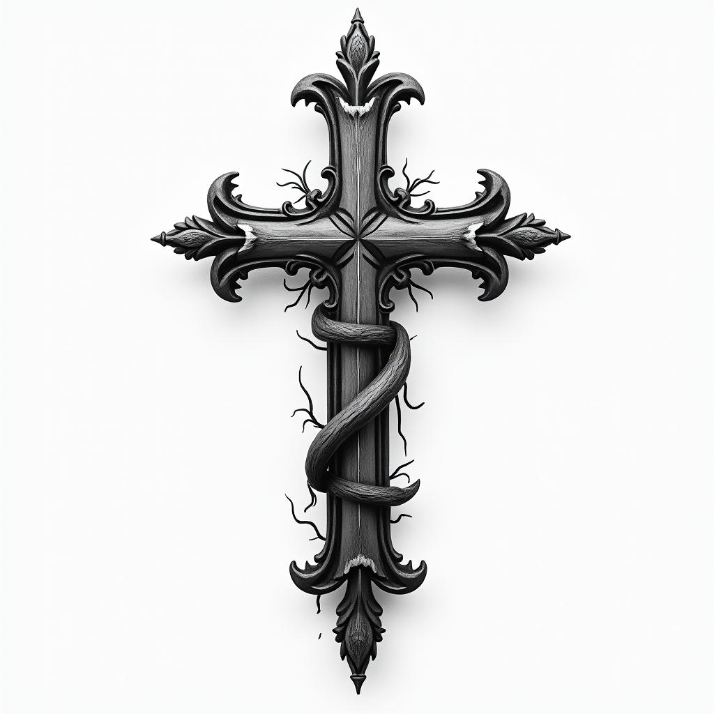 Crosshigly detailed tattoo