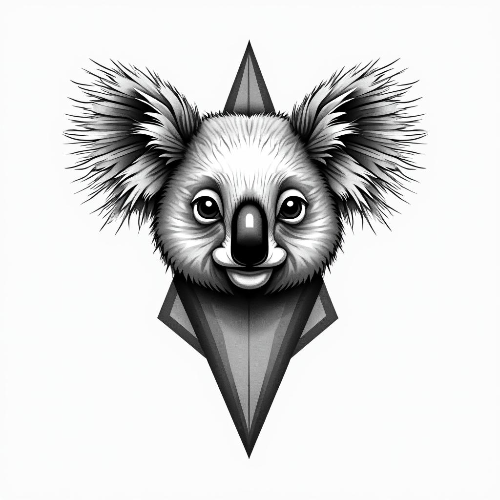 Koala princess geometrichigly detailed tattoo