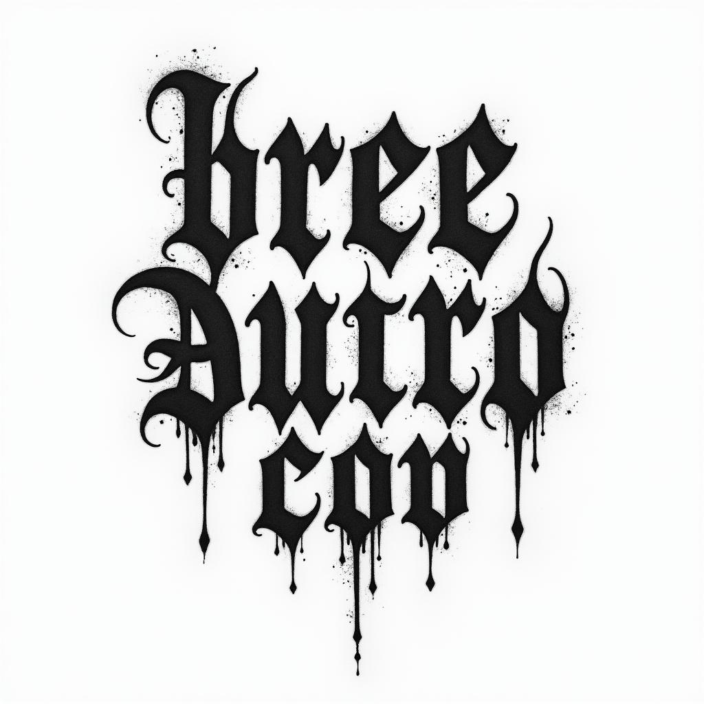 Bree and Mylestext-based tattoo, gothic font ultra-realistic, perfectly placed, high-quality font design, photo-realistic shading, 8k, high quality, finely detailed typography - Variation 2