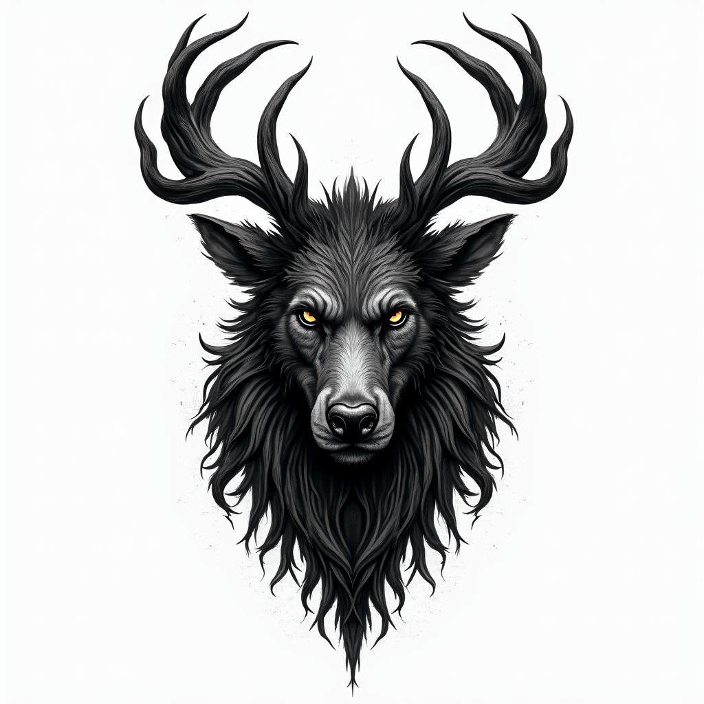 Black forest, rage, strengthin bohemian style tattoo, 8k - Variation 2