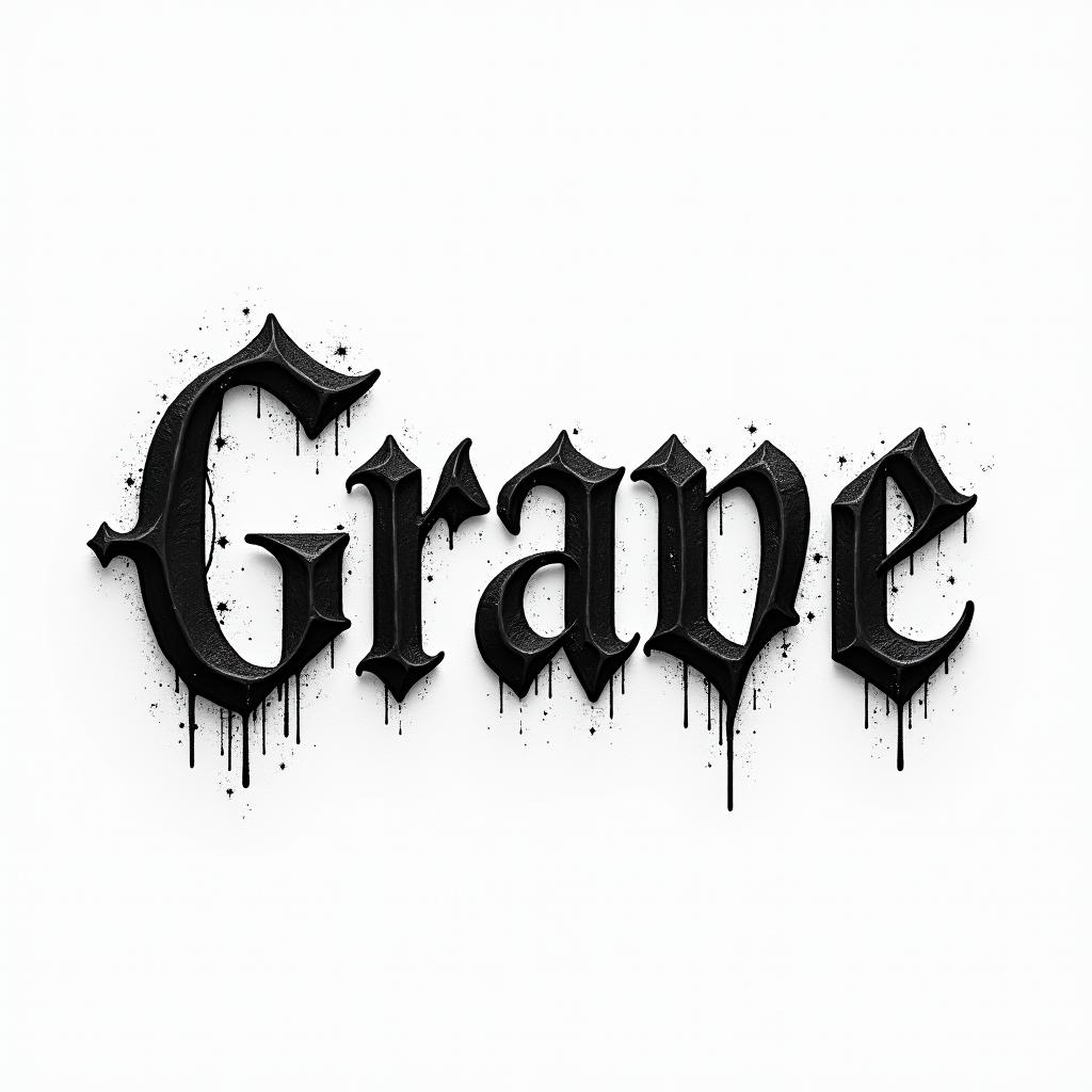 Forgotten gravetext-based tattoo, gothic font ultra-realistic, perfectly placed, high-quality font design, photo-realistic shading, 8k, high quality, finely detailed typography - Variation 1