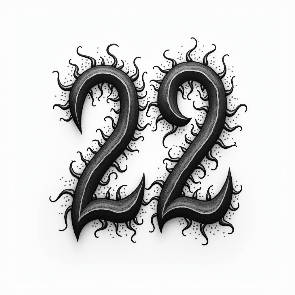 I would like a tattoo with the Roman number 15 and the normal number 22, and next to it I would like something that refers to Beyonce, like something cowboy-like.higly detailed tattoo - Variation 3