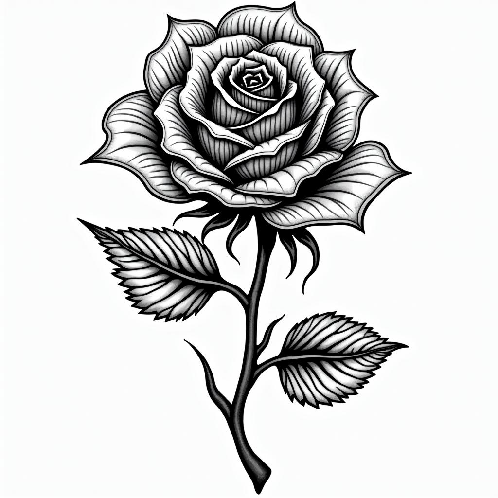 A Rose with the writing "blc Queen"in tribal tattoo style, featuring bold and black geometric shapes, curved lines, intertwine and flow seamlessly, creating a powerful and symbolic design, polynesian and maori styles