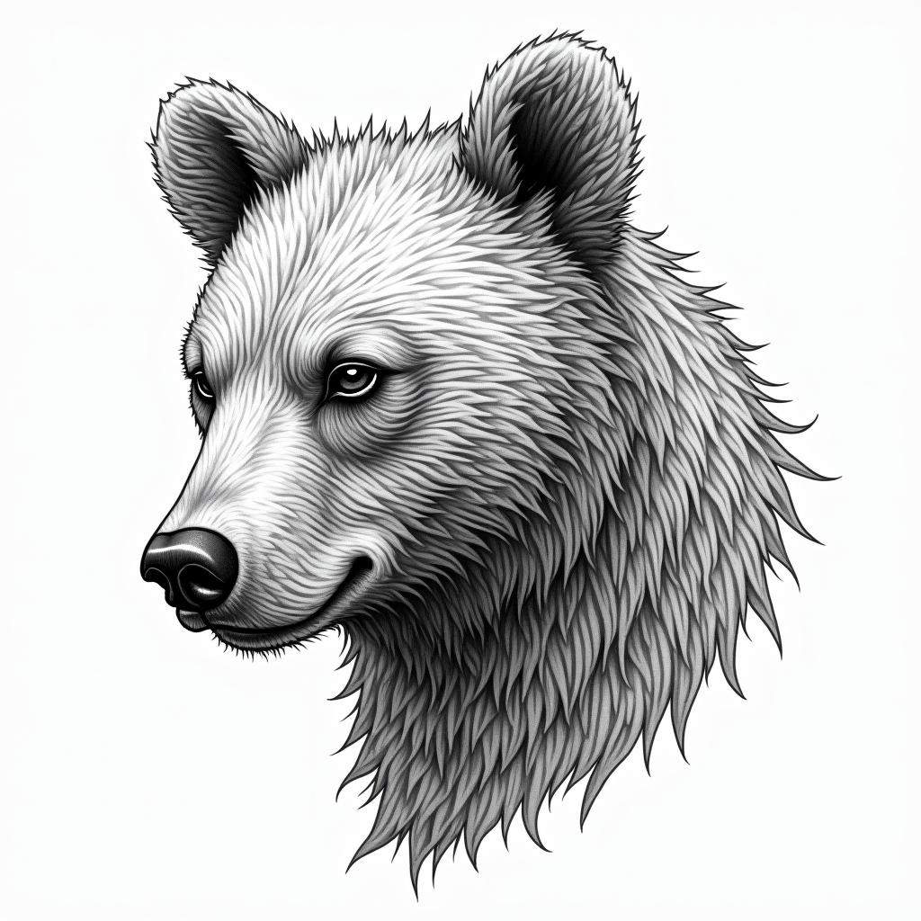 A bearin bohemian style tattoo, 8k - Variation 4