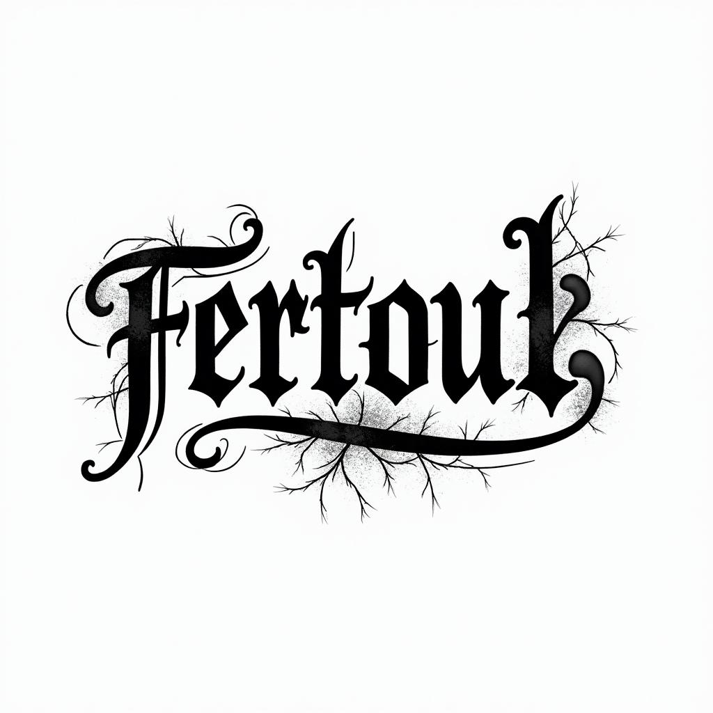 757text-based tattoo, gothic font ultra-realistic, perfectly placed, high-quality font design, photo-realistic shading, 8k, high quality, finely detailed typography - Variation 3