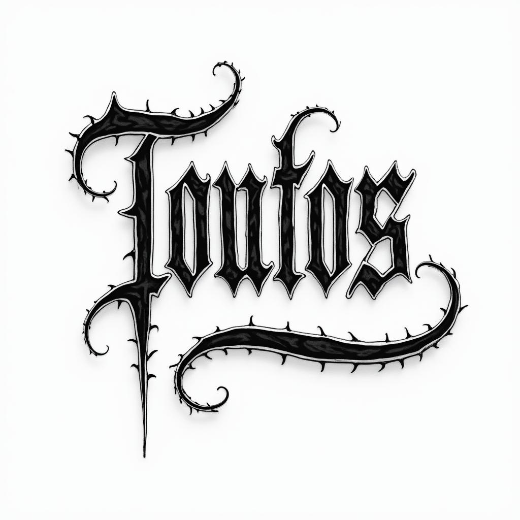 757text-based tattoo, gothic font ultra-realistic, perfectly placed, high-quality font design, photo-realistic shading, 8k, high quality, finely detailed typography - Variation 4