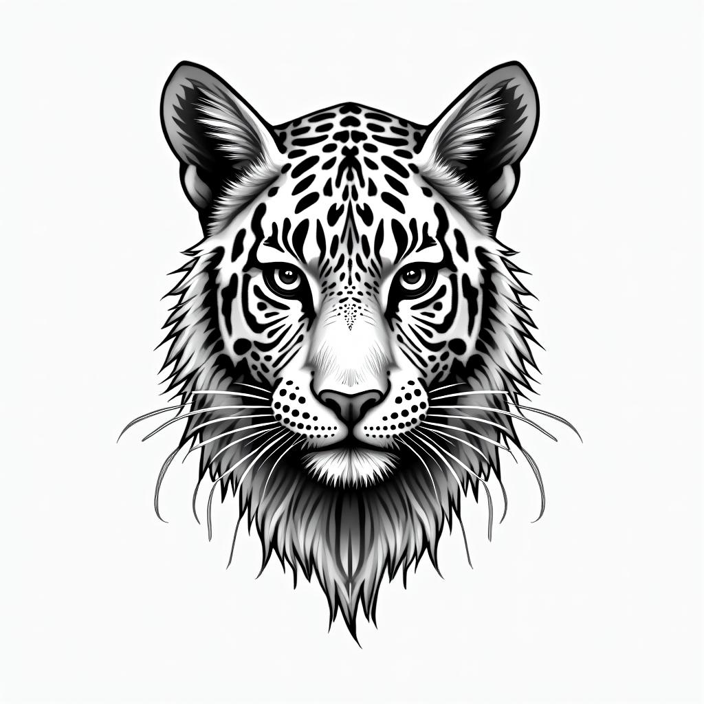 Leopard printin bohemian style tattoo, 8k