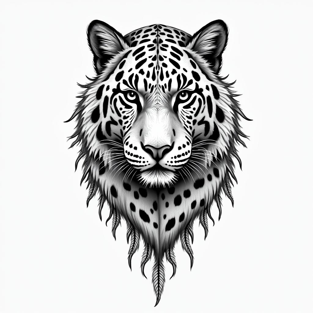 Leopard printin bohemian style tattoo, 8k - Variation 4