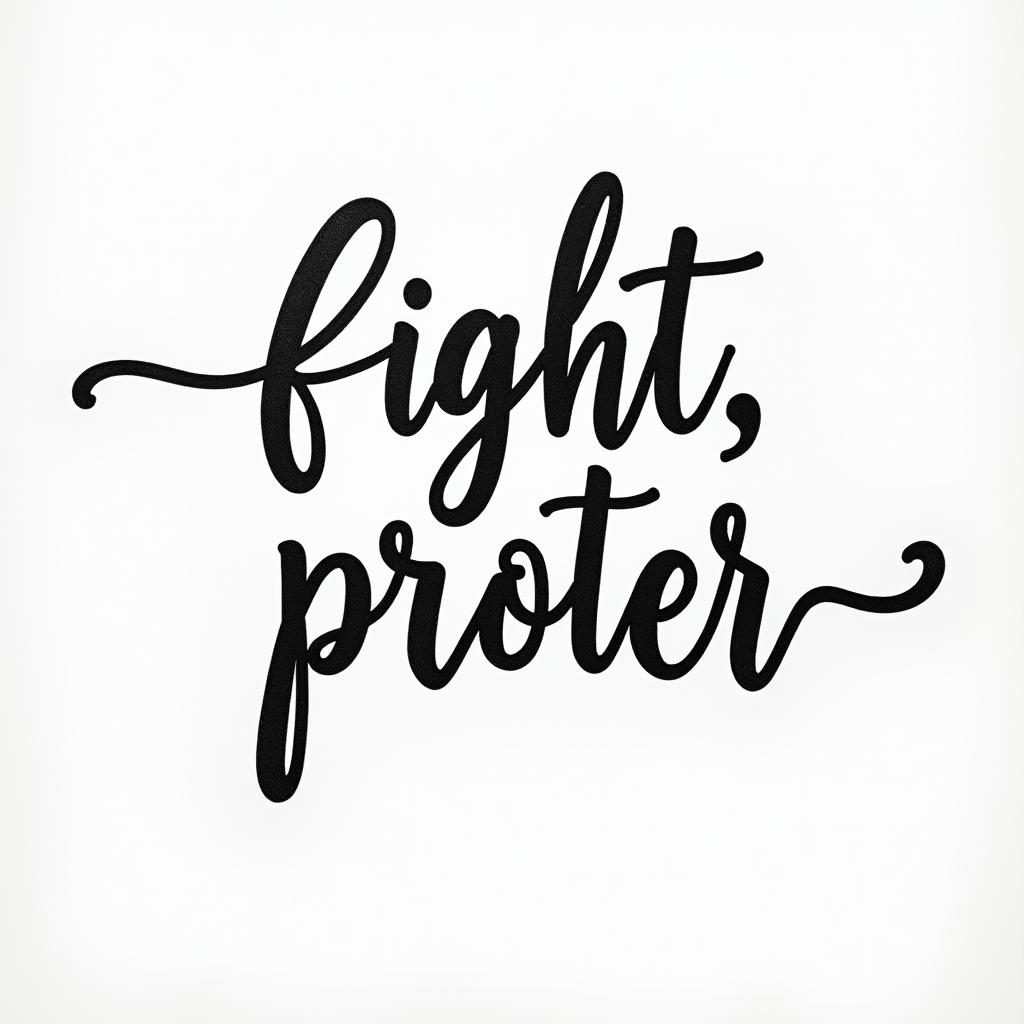Simple. Cursive. Include words Fight. Protect. Honorhigly detailed tattoo