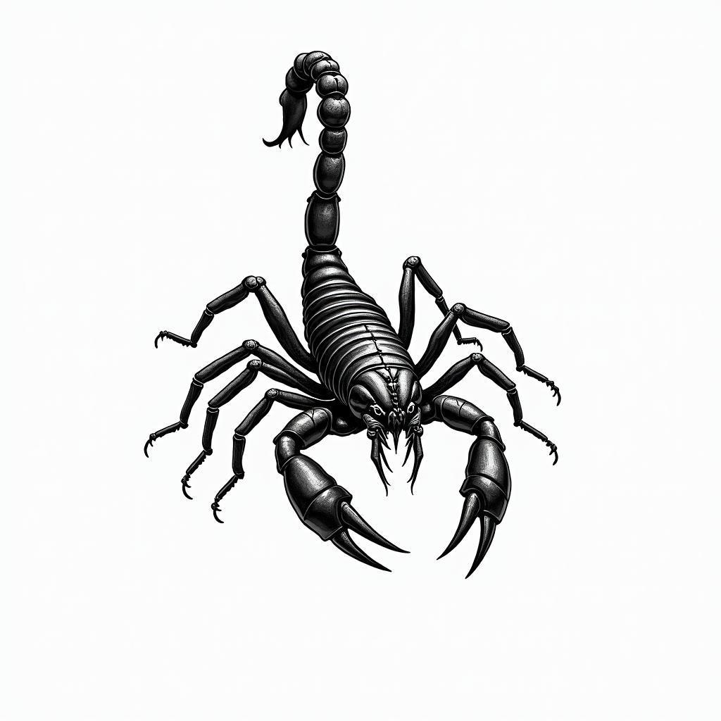Scorpion with sharp, detailed clawshigly detailed tattoo - Variation 13