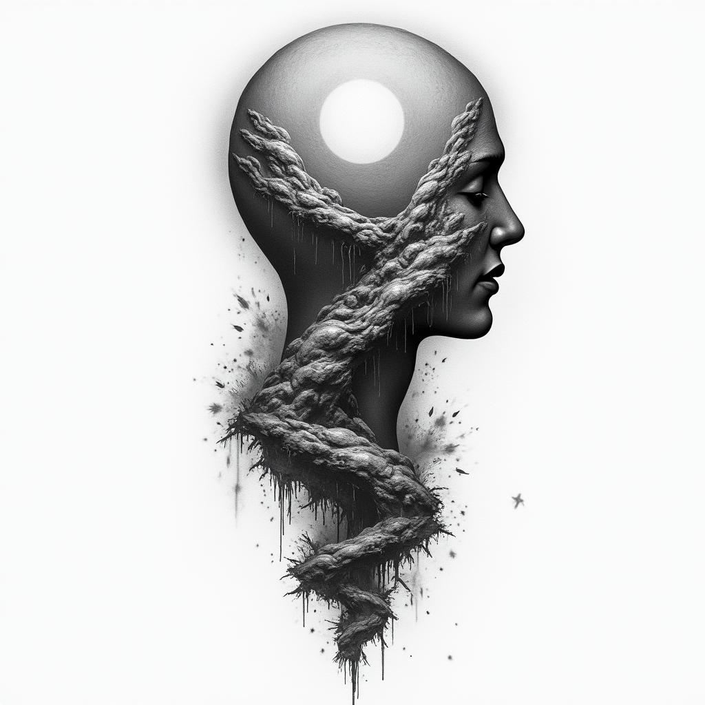 I want a tattoo that shows overcoming and renewal and illustrates how life has its ups and downs, but that with persistence we can always succeed.higly detailed tattoo