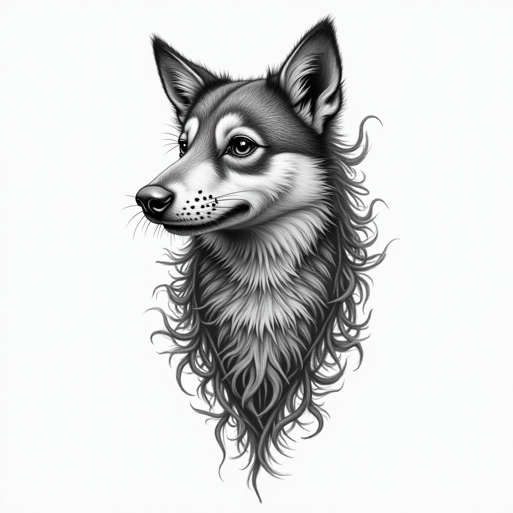 Nature, animaux,higly detailed tattoo