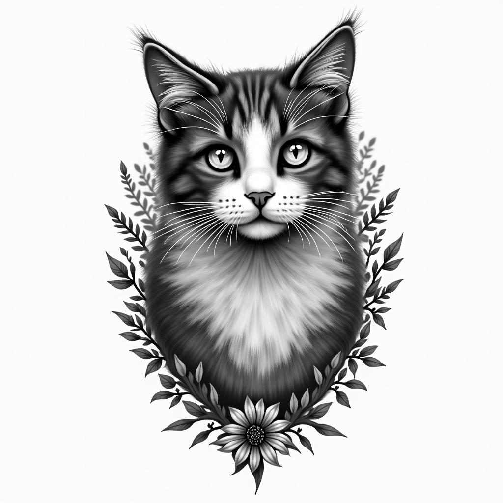 Name gypsy in memory of beloved catin bohemian style tattoo, 8k - Variation 3