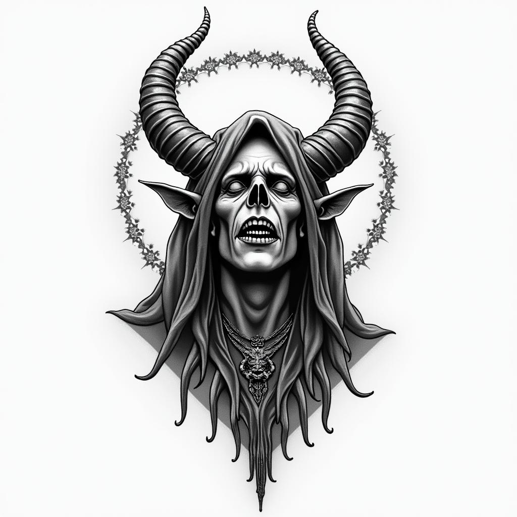 Demon sainthigly detailed tattoo